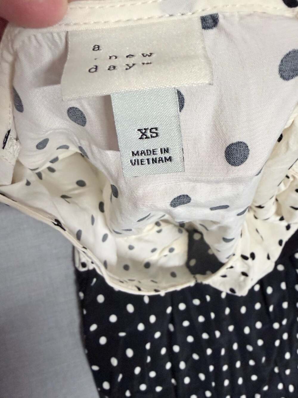 A New Day Polka Dot Contrast V-Neck Maxi Dress, Size XS - Picture 5 of 6